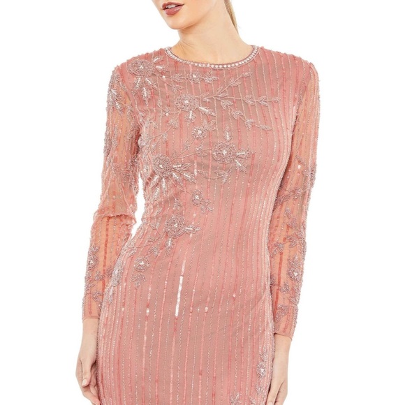 Mac Duggal Pink and Silver Embellished Gown - Picture 5 of 14